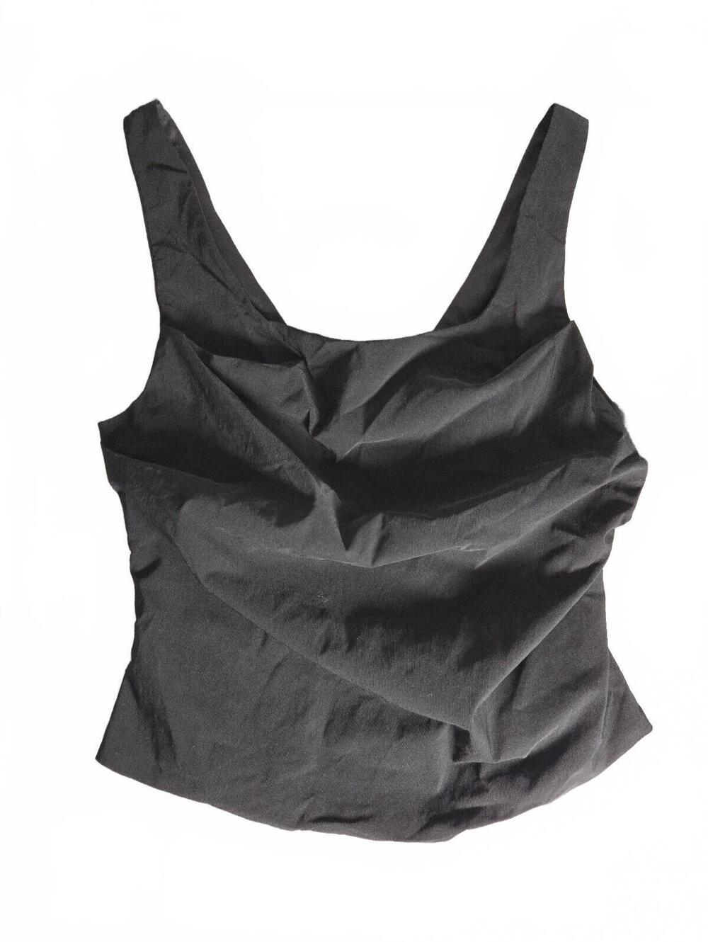 XINFSH Black Lace-Up Corset Tank Top XL